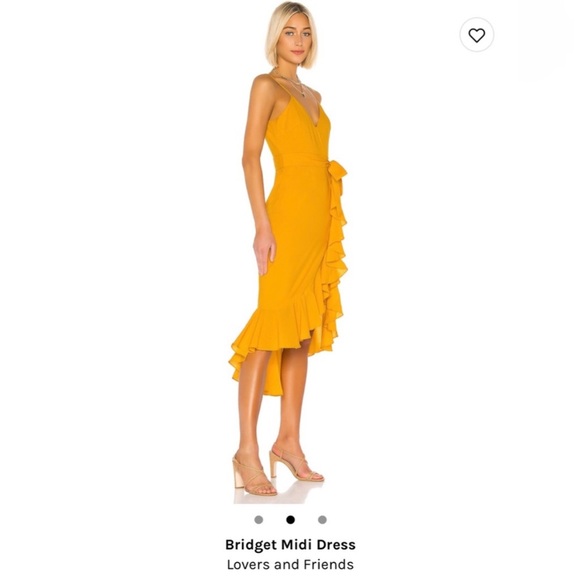 Lovers + Friends Bridget Midi Dress in Sunflower Yellow Size XS - Picture 2 of 9